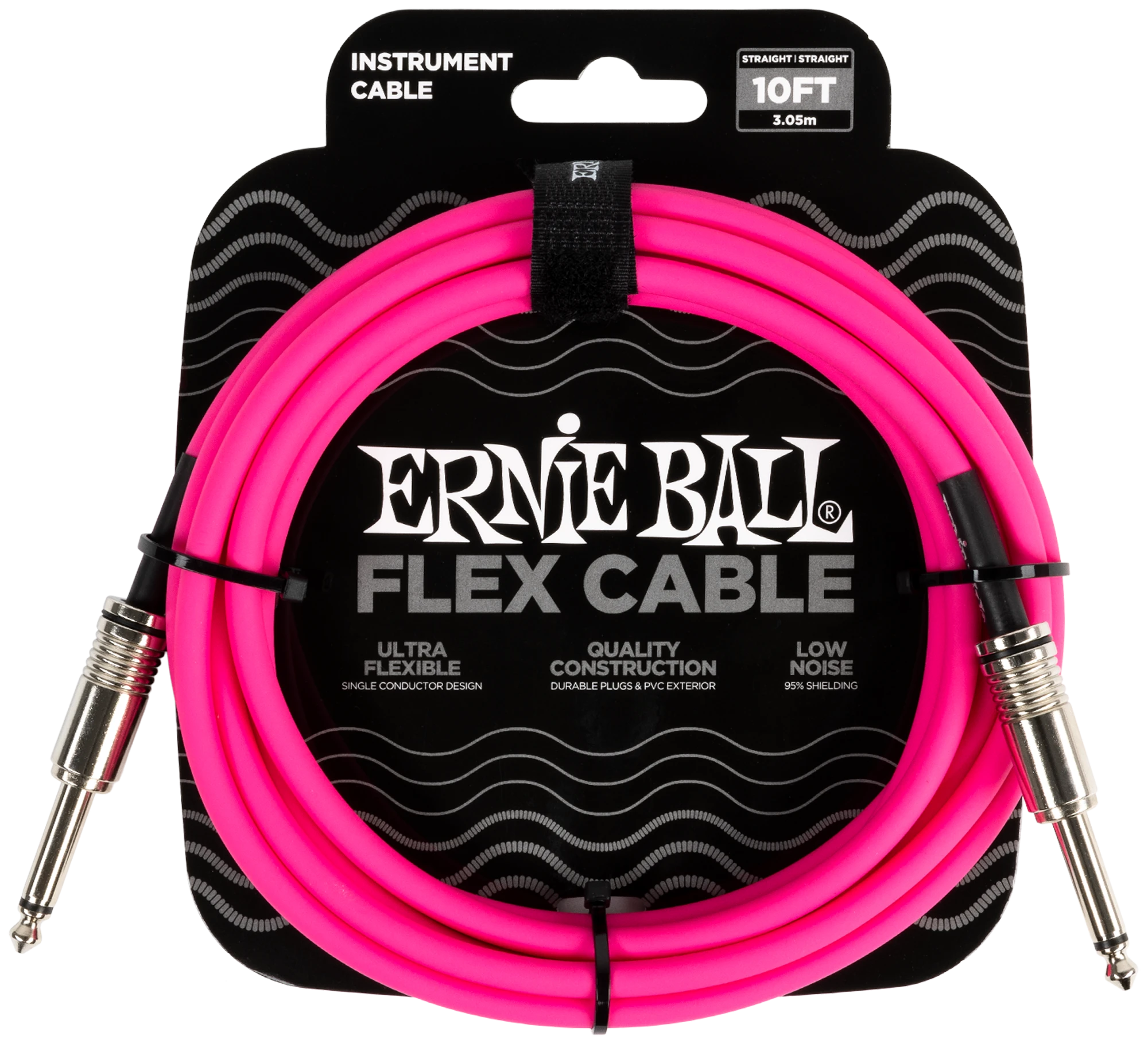 Ernie Ball Instrumentenkabel, Flex, gerade/gerade, Pink, 3.04m